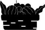 Illustration du monde agricole avec un panier rempli de légumes en circuit court